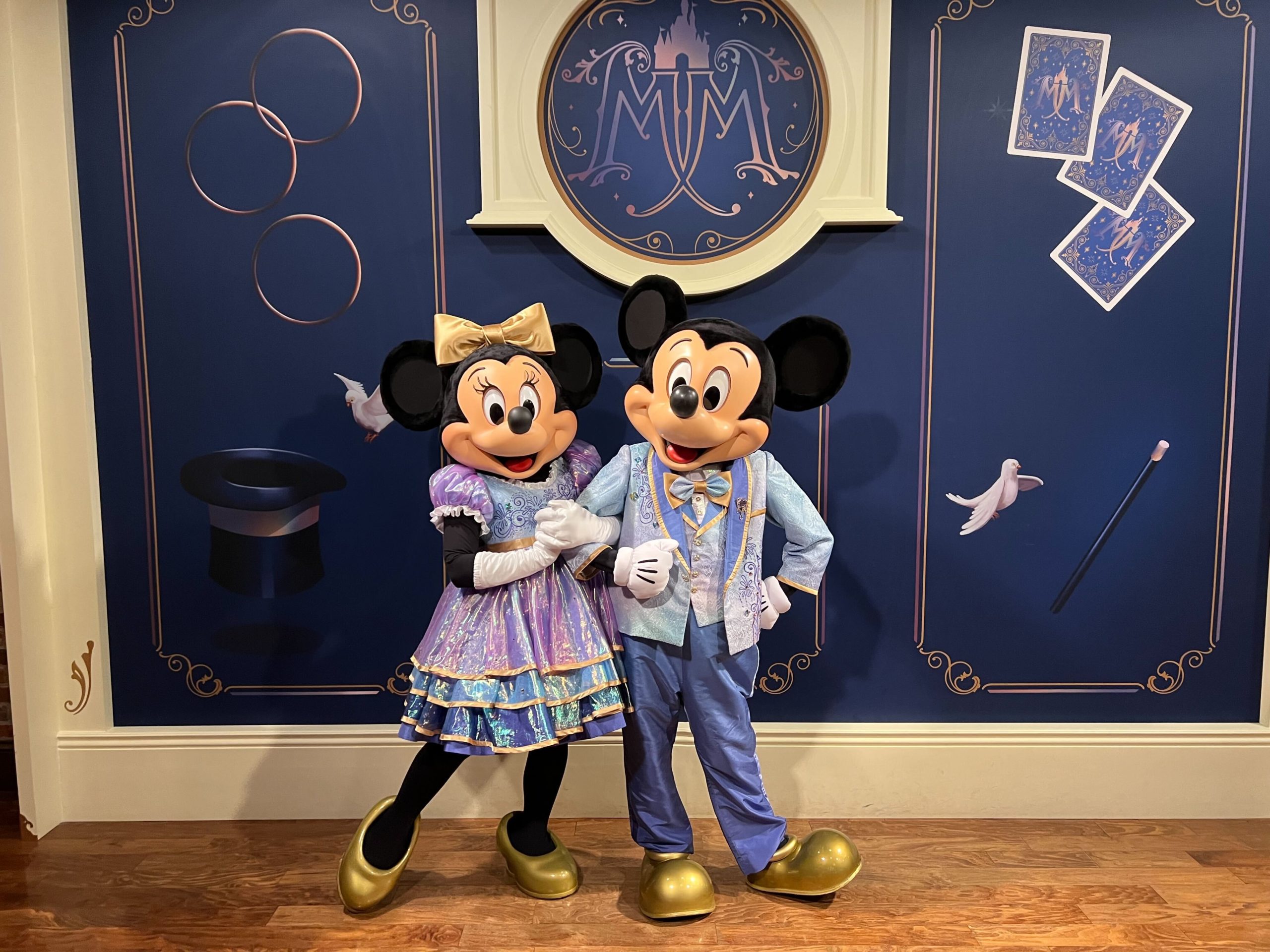 Minnie and Mickey in 50th anniversary outfits