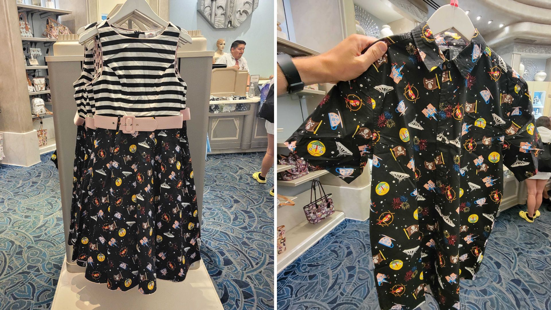 Disneyland attractions dress and shirt