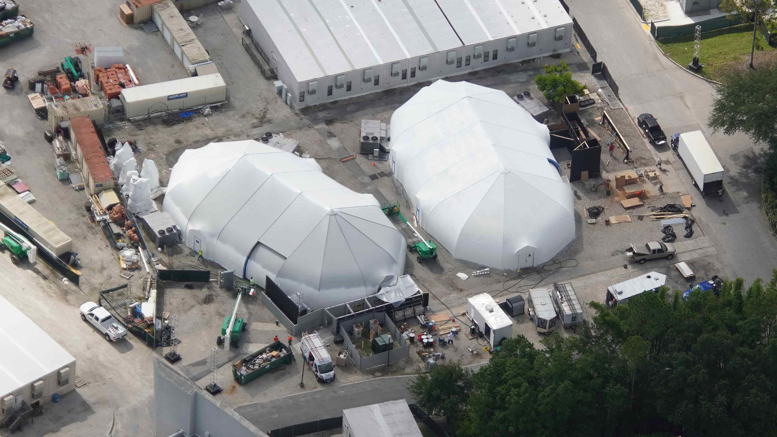 Aerial view of Halloween Horror Nights houses