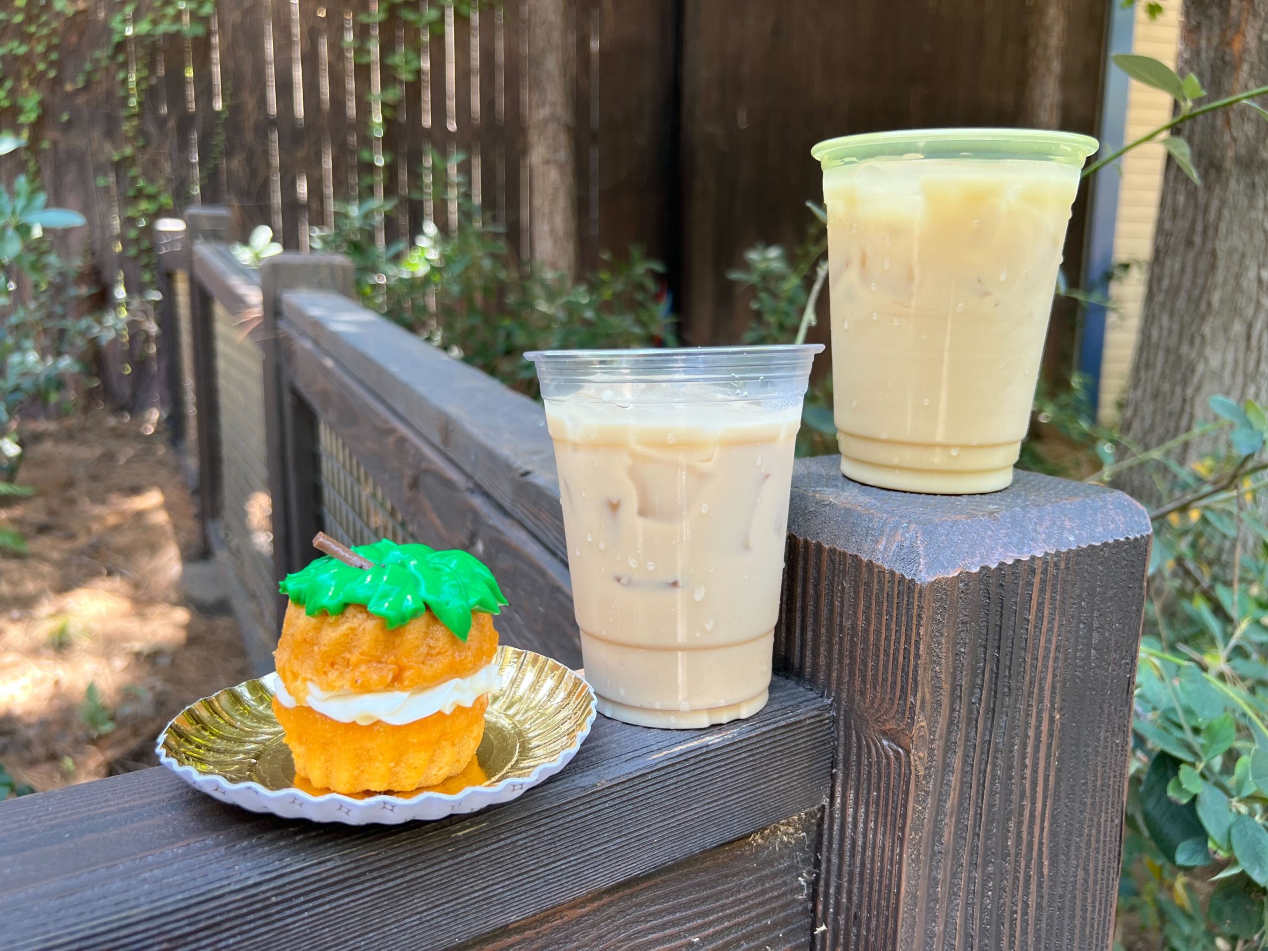 Pumpkin bundt cake and pumpkin-spiced horchata cold brews