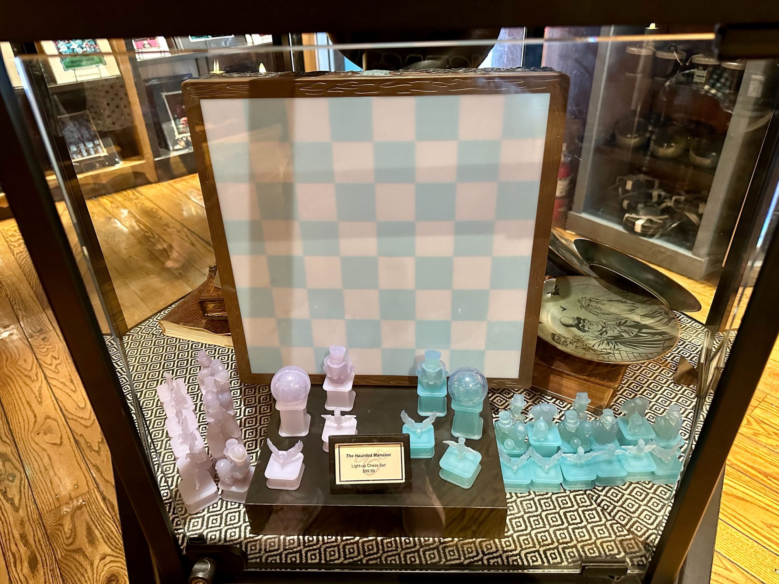 Haunted Mansion light up chess set Memento Mori full shot