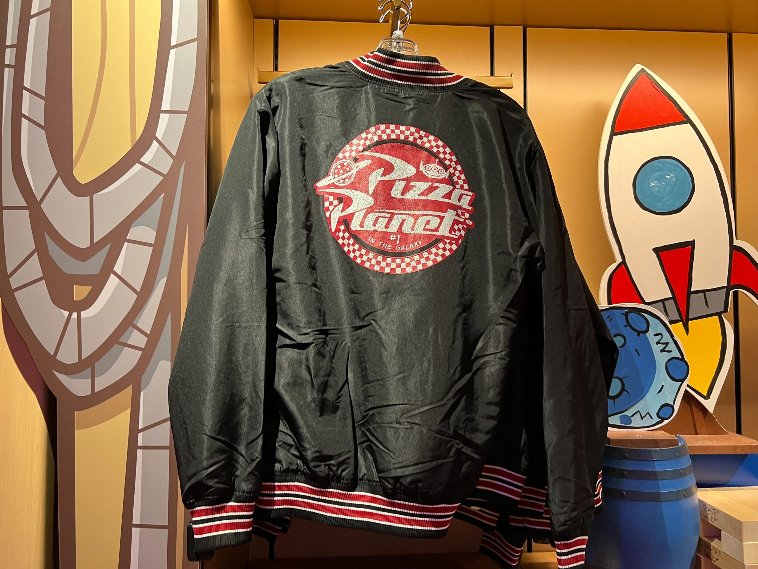 Pizza planet bomber jacket back