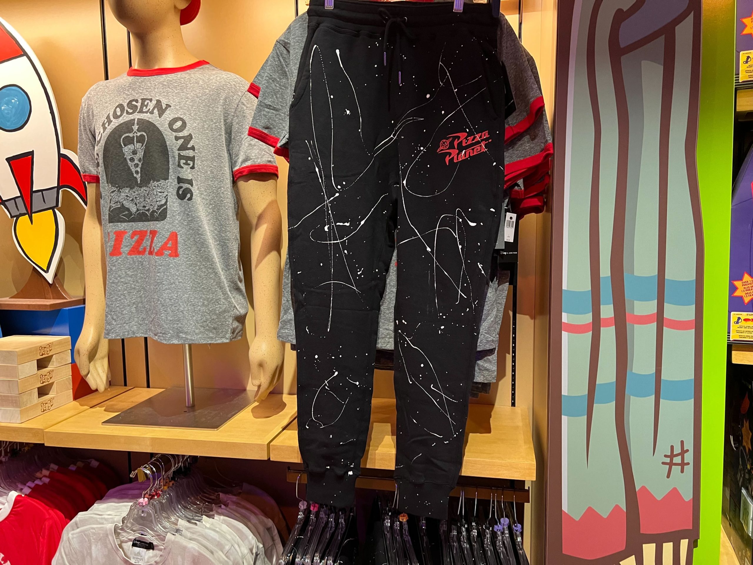 Pizza planet sweatpants joggers back