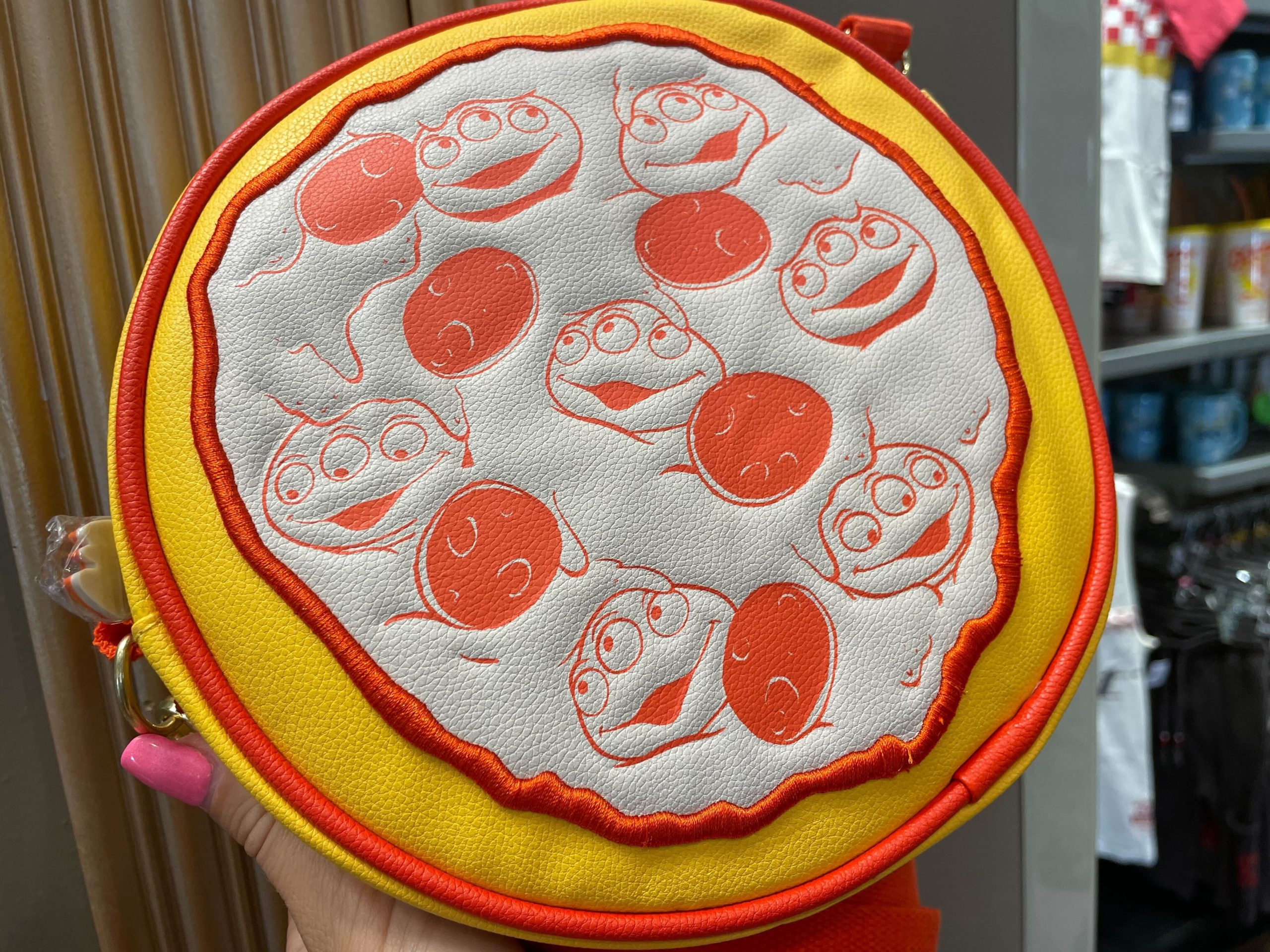 Planet Pizza crossbody close up front 2