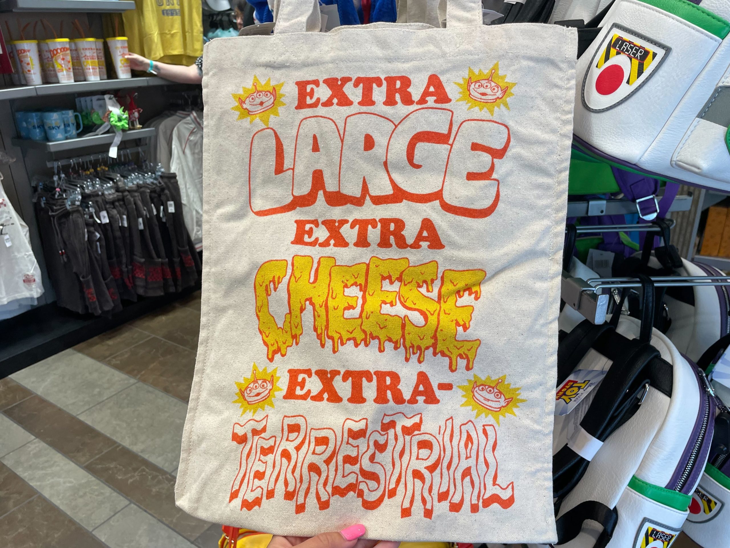 Planet Pizza tote bag reverse side
