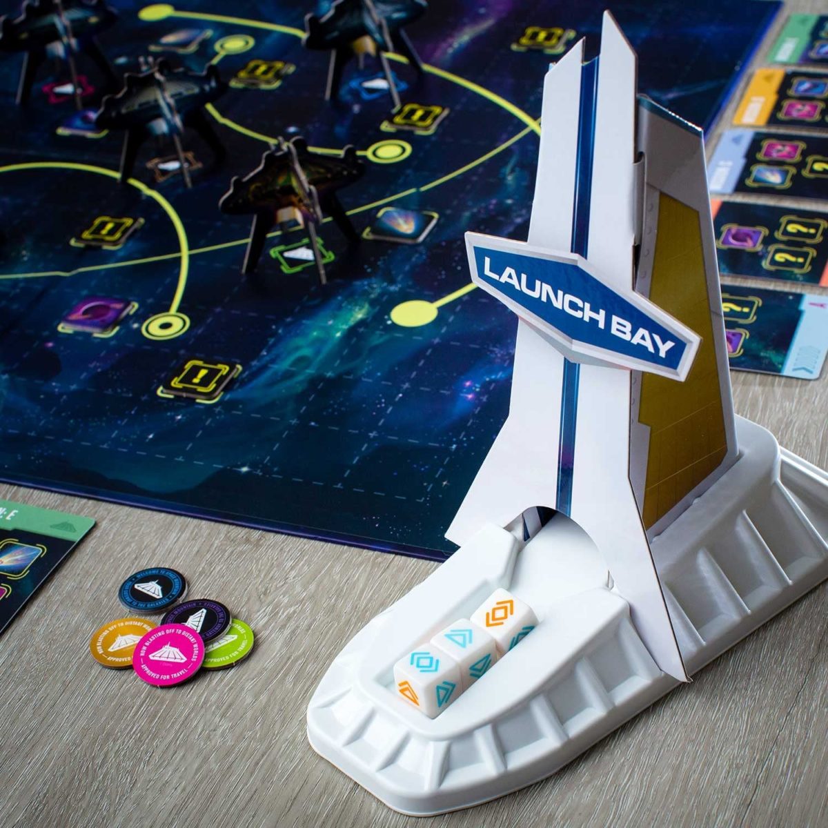 Space Mountain board game Launch Bay dice tower