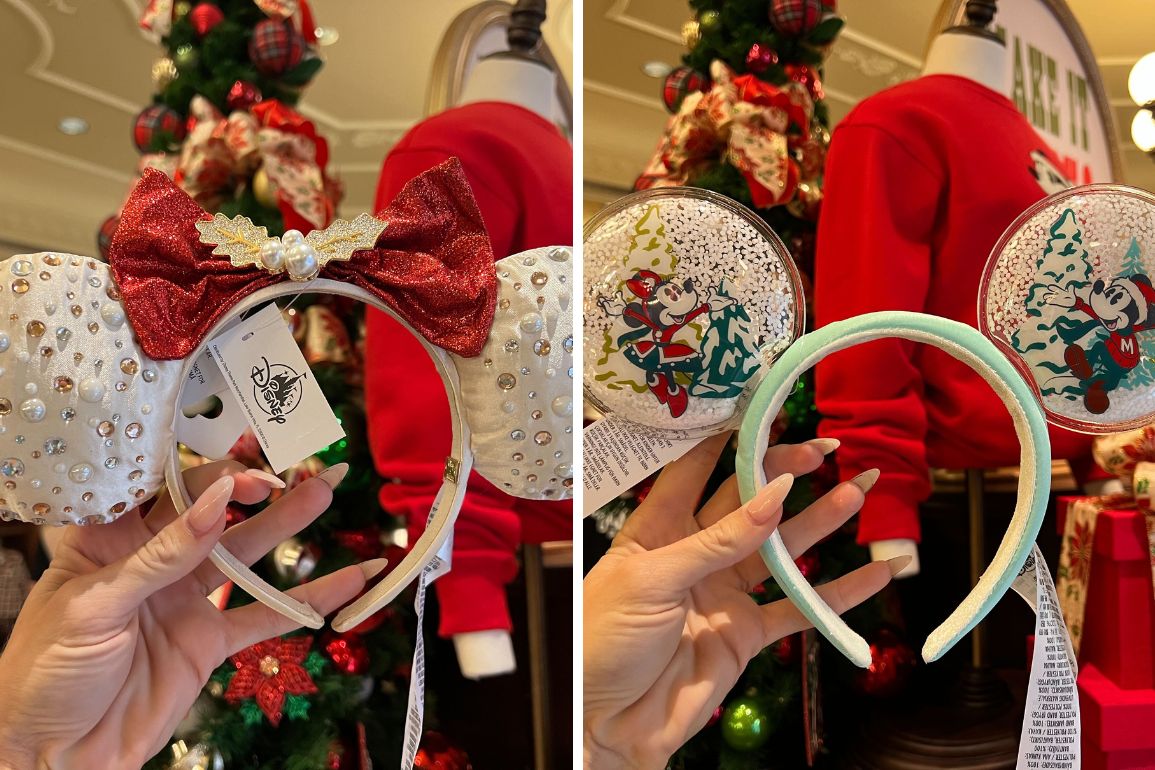 Two holiday ear headbands wdw college