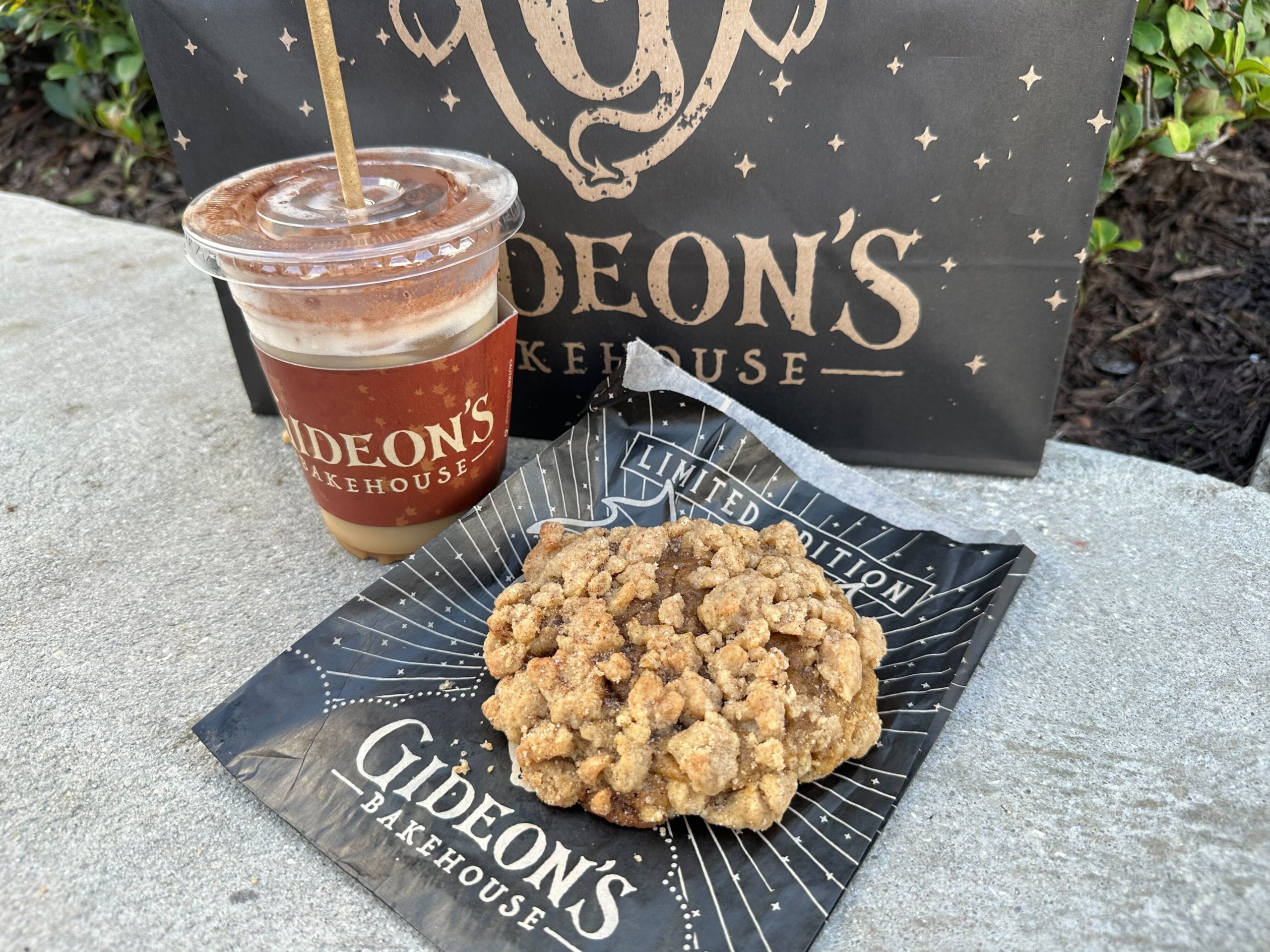 Gideon's Bakehouse November 2022 pumpkin bread chocolate crumb cookie with cold brew