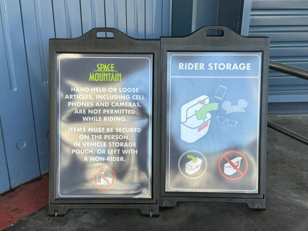 space mountain no phone signage 