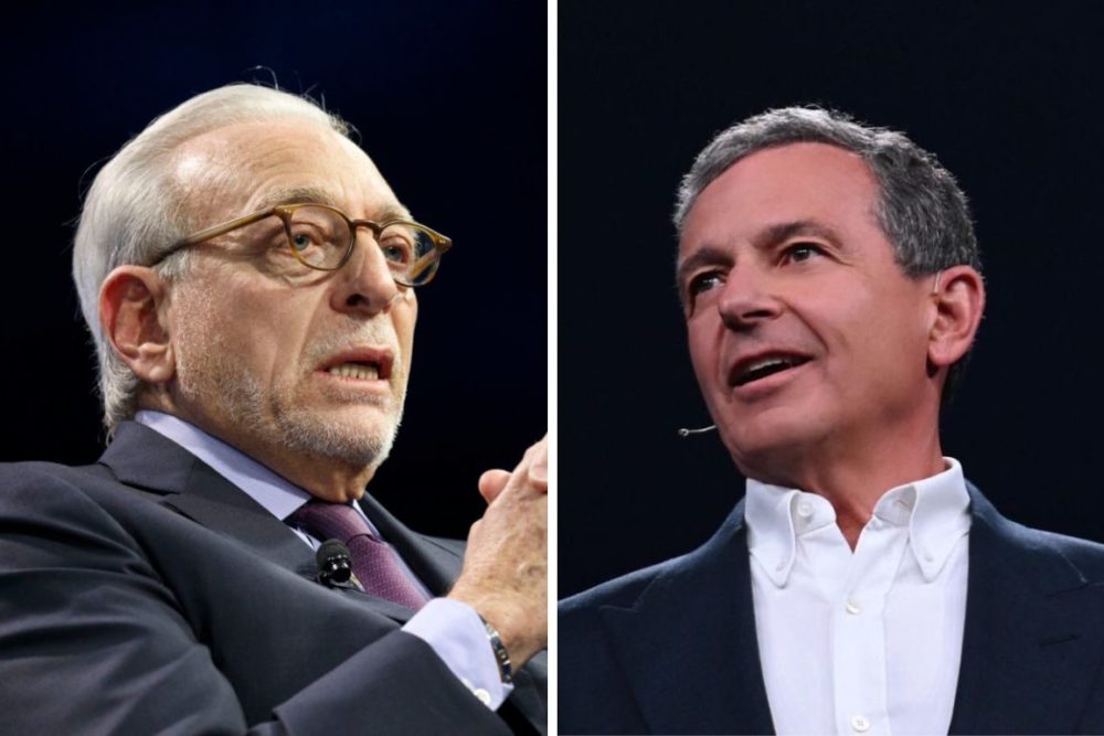 Collage of Nelson Peltz and Bob Iger