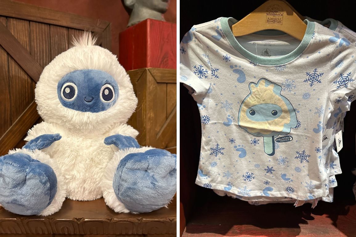 New Yeti Big Feet Plush, Youth T-shirt Stomp Into the Expedition Everest Gift Shop at Animal Kingdom
