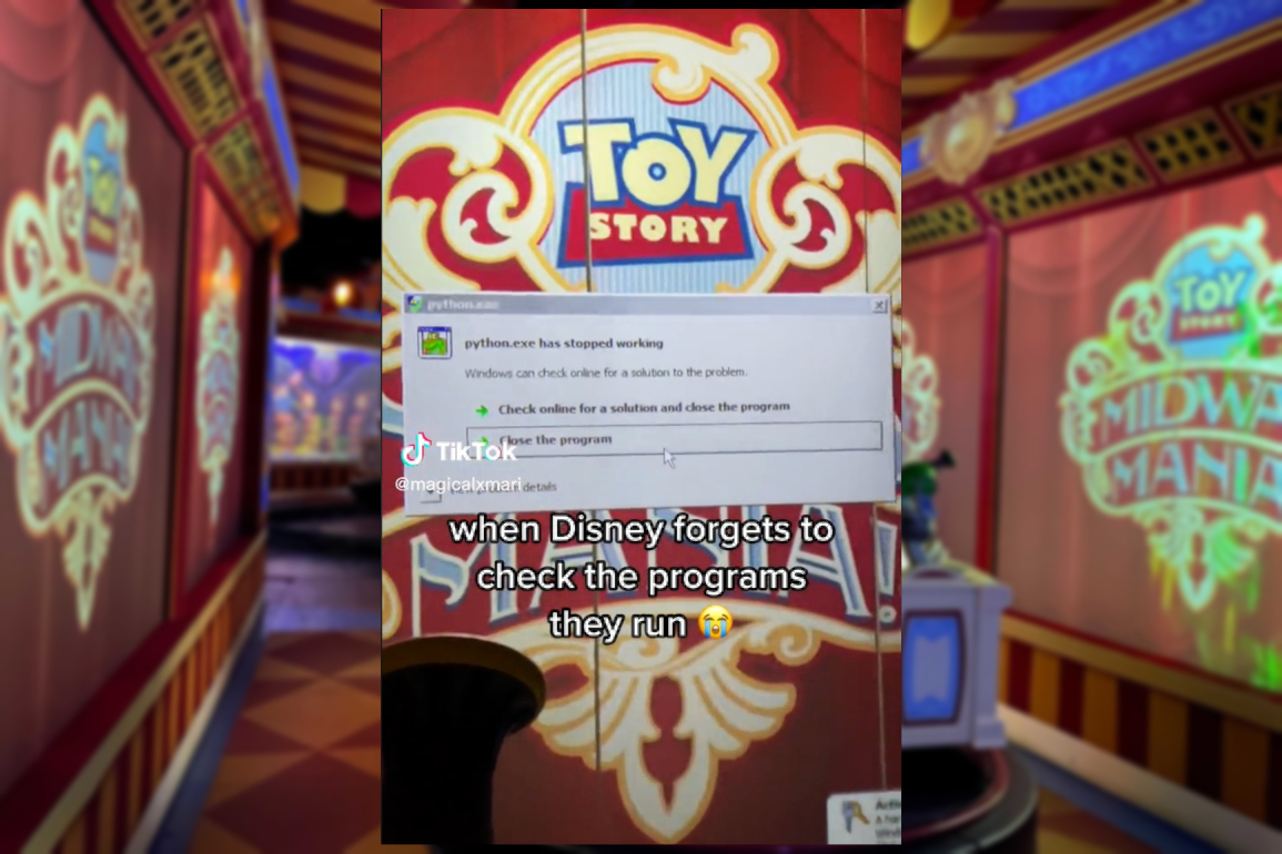 Programming Error Message - Toy Story Midway Mania - DCA
