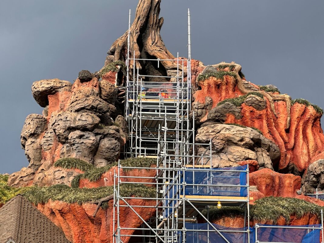 Splash Mountain construction continues as workers transform the iconic exterior into a new attraction. Tiana's Bayou Adventure is due to open in 2024.