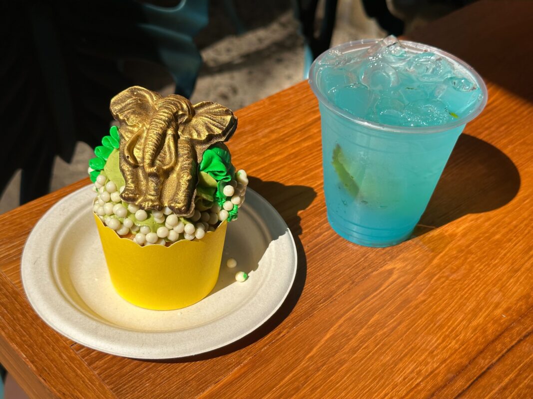 Elephant Cupcake and Viva Gaia Tonic with Gin at Disney's Animal Kingdom