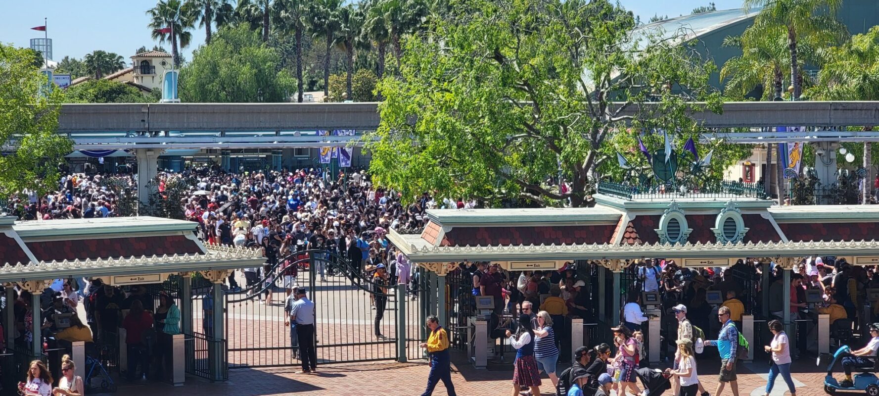 The turnstiles are down at Disneyland Resort.