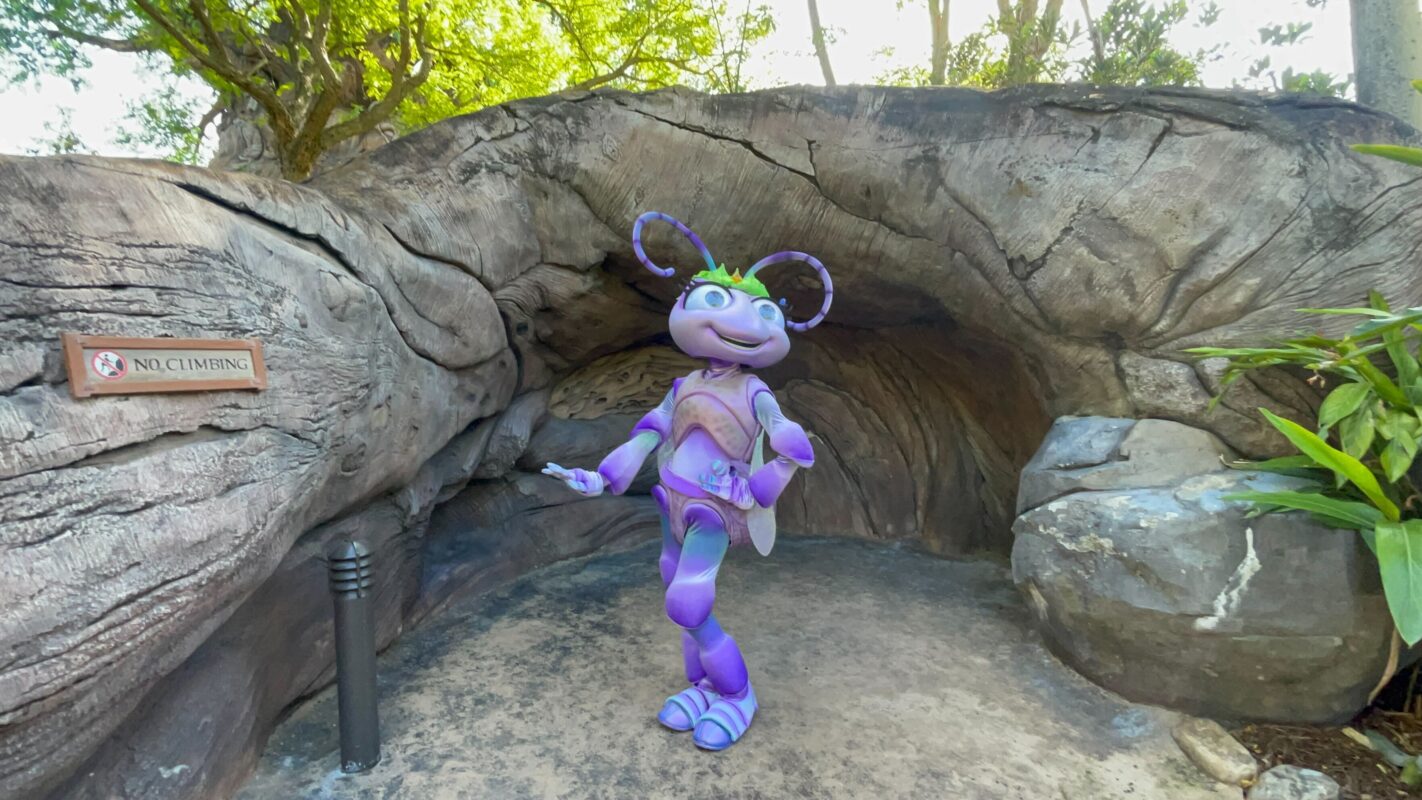 Atta from "A Bug's Life" by tree roots at Disney's Animal Kingdom