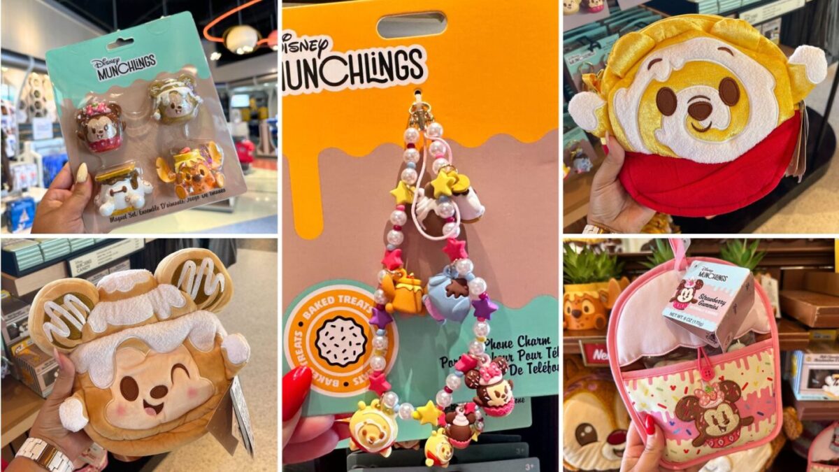 Collage of Disney Munchlings merchandise
