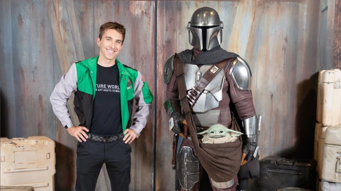 Zach Riddley with the Mandalorian