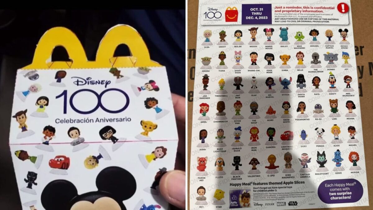 Disney100 Happy Meal box and toys