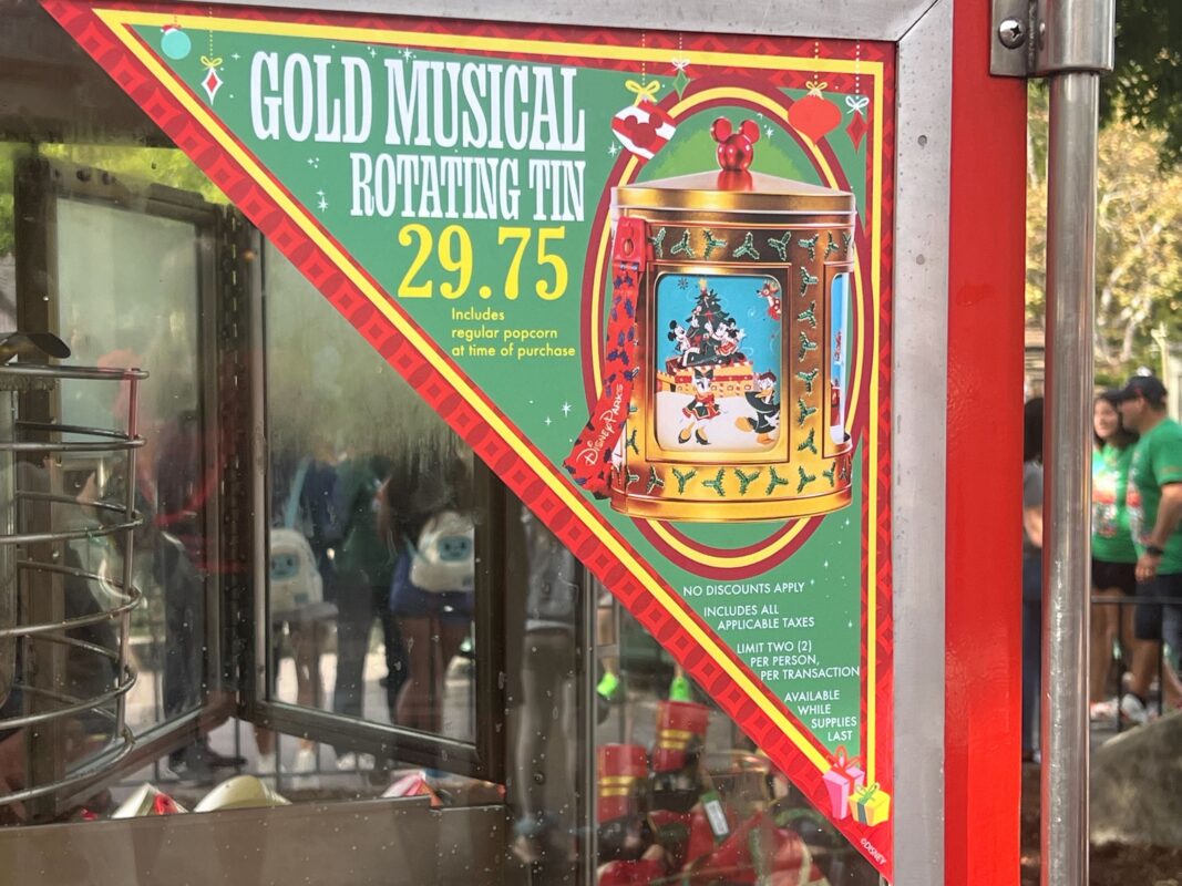 Gold Musical Rotating Popcorn Tin