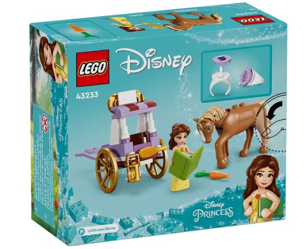 The box for the Belle's Storytime Horse Carriage LEGO set.