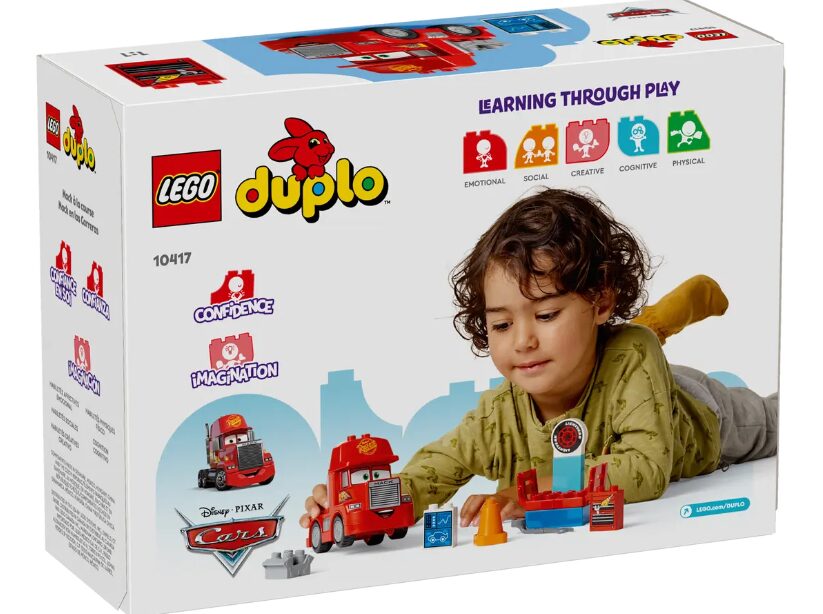 The box for the Disney LEGO Duplo Mack at the Race set.