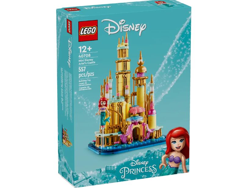 The box for the LEGO Mini Disney Ariel's Castle set.