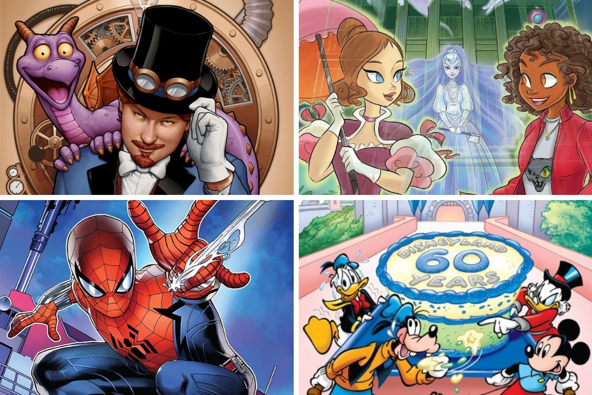 Disney Park-inspired comics, including Figment, Haunted Mansion: Frights of Fancy, W.E.B. of Spider-Man, and Magic Kingdom Comics.