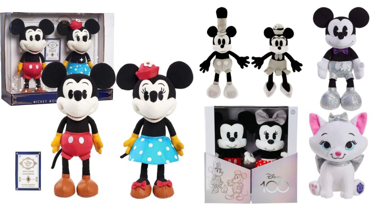 Platinum, Holographic, and Retro Disney100 Plush Mickey & Minnie