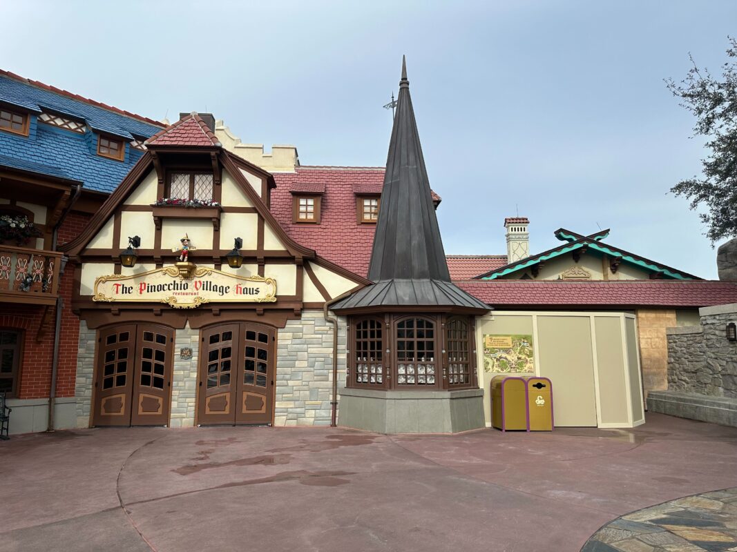 Pinocchio Village Haus restrooms blocked by construction walls