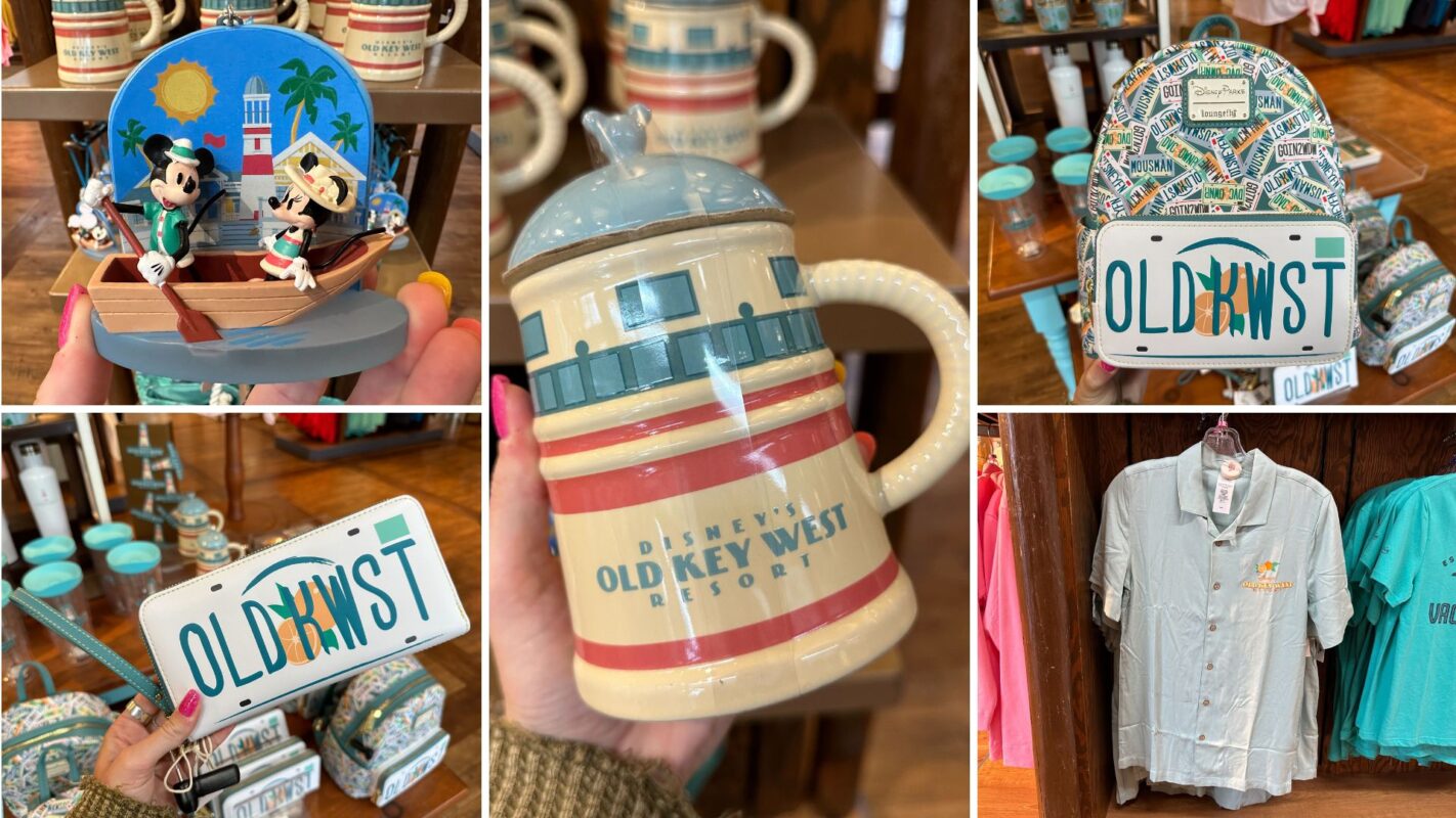 Collage of Disney's Old Key West Resort merchandise