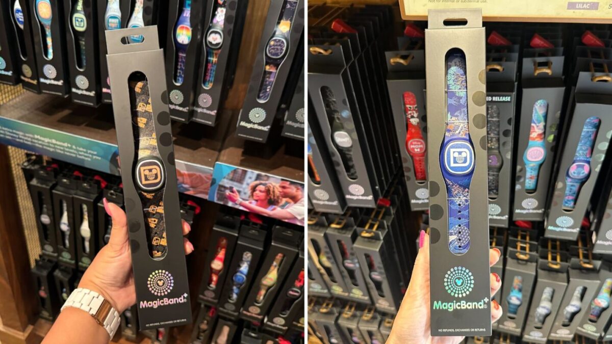 Two Walt Disney World MagicBand+ designs