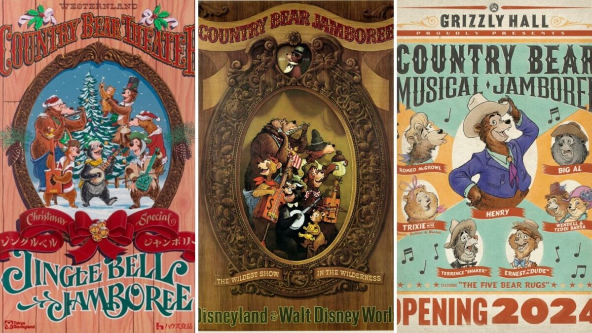 Collage of Country Bear Jamboree posters