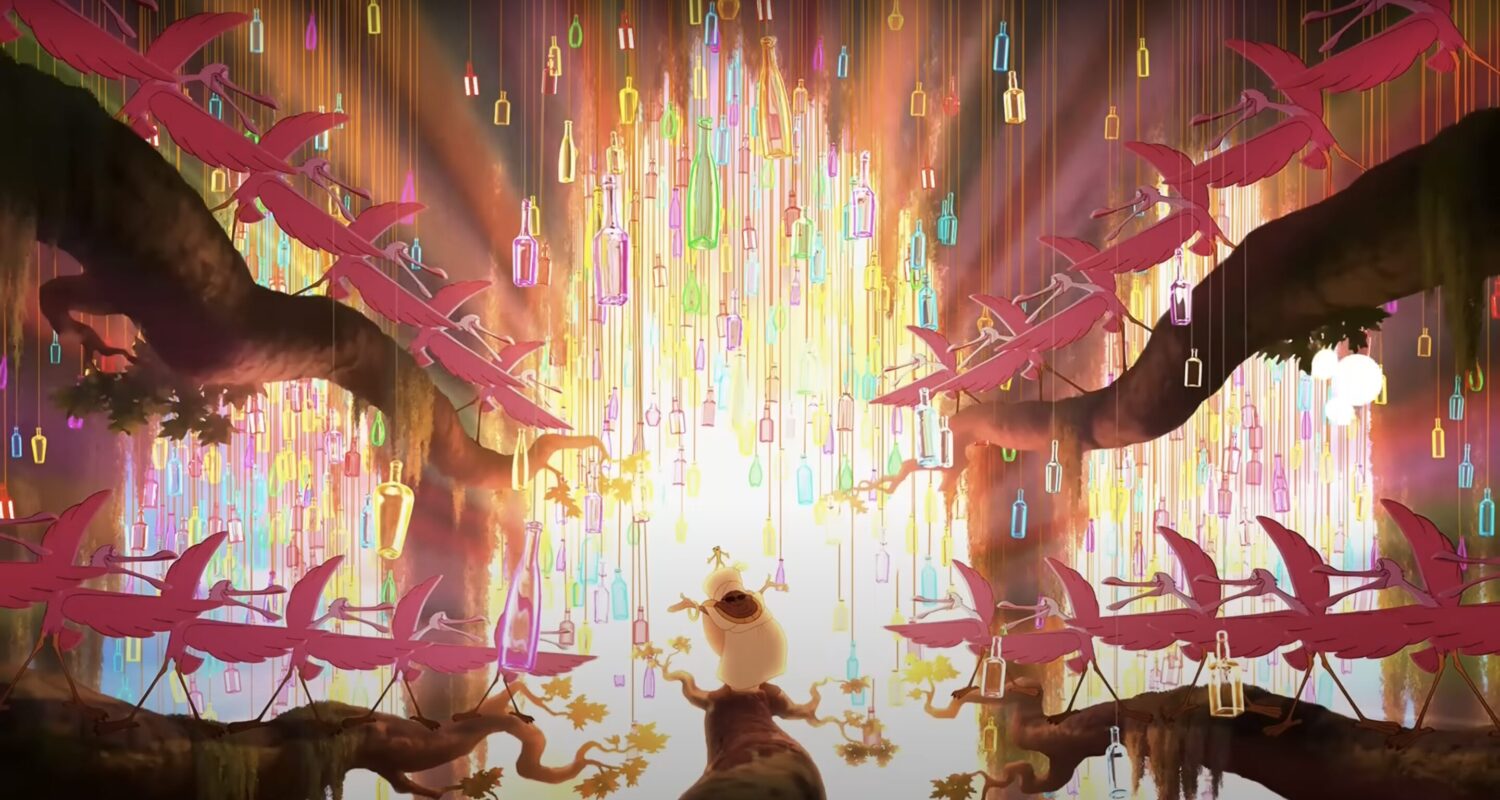 Screenshot of Mama Odie during "Dig a Little Deeper" scene in "The Princess and the Frog"