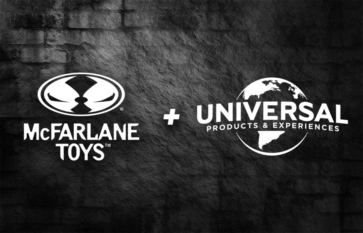 McFarlane Toys and Universal Products & Experiences logos