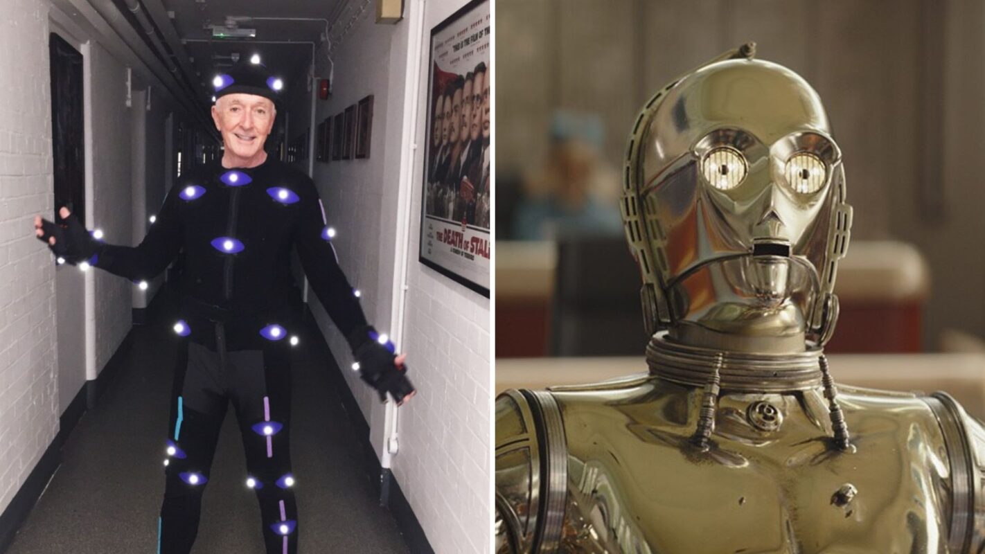 Anthony Daniels in mocap, C-3PO