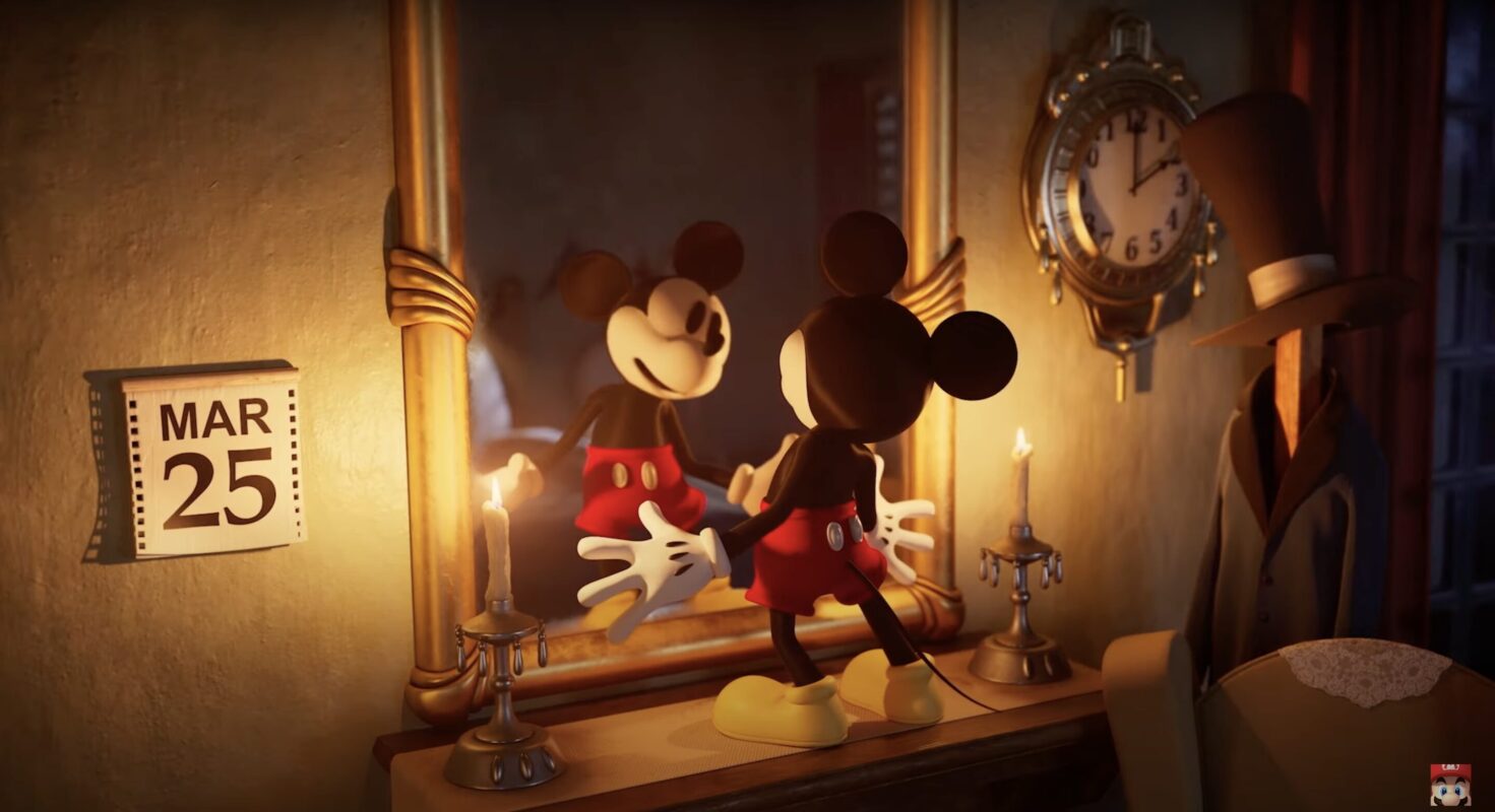 Mickey looking in magic mirror