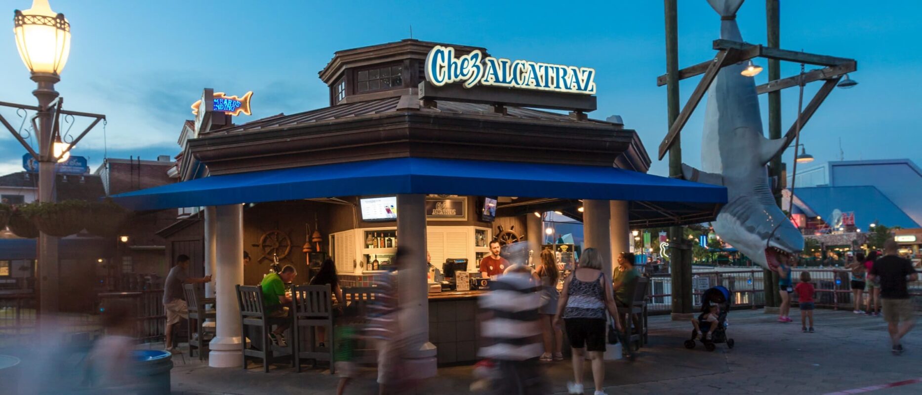 Chez Alcatraz and Bruce the shark at Universal Studios Florida