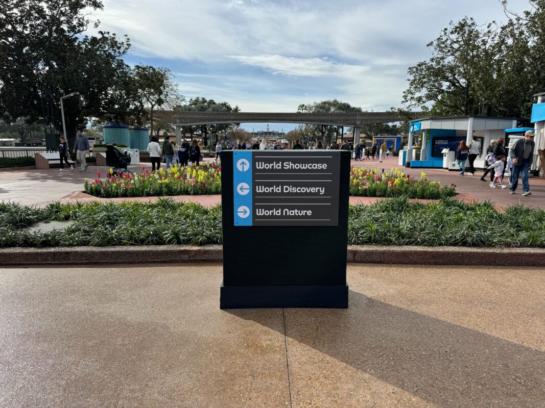 Temporary EPCOT directional sign