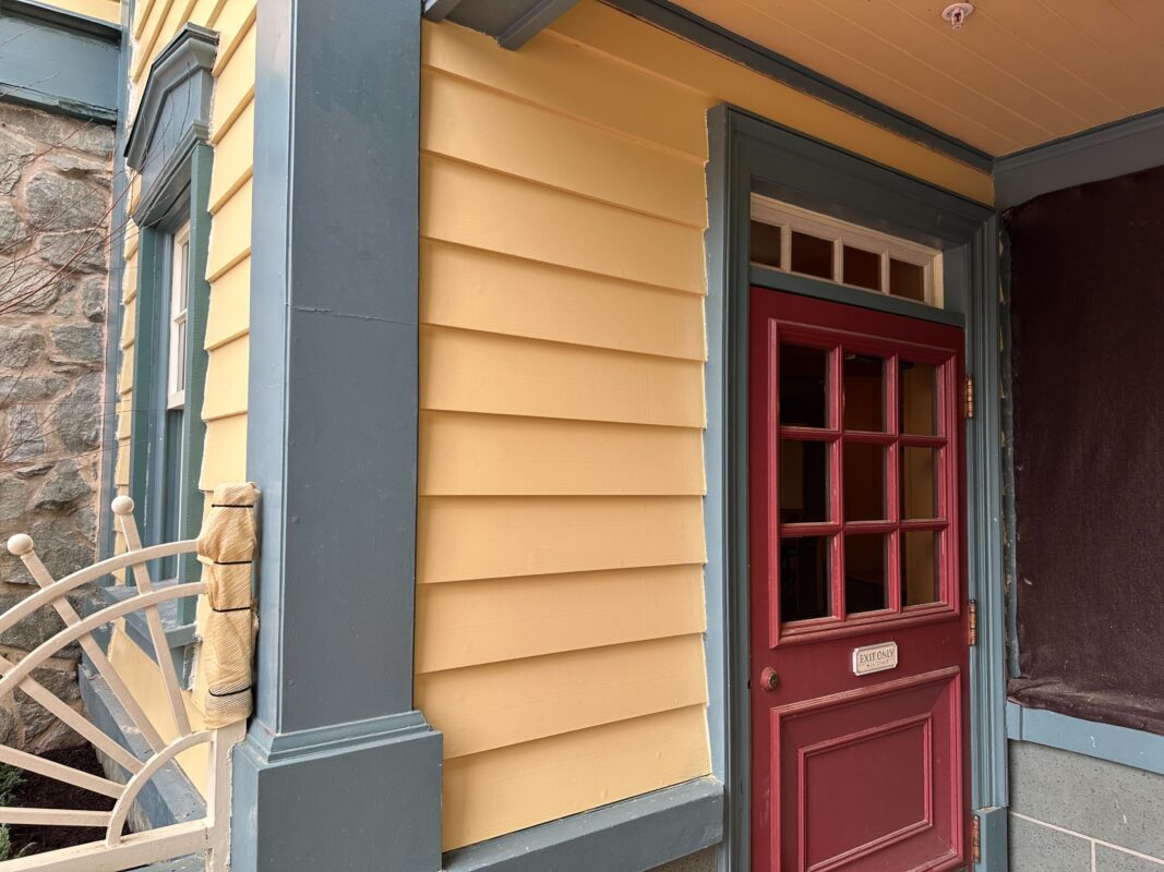 Painted wall and door frame