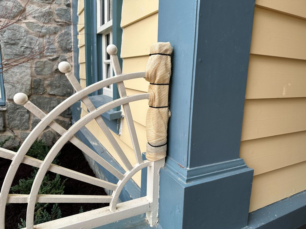 Fabric over post