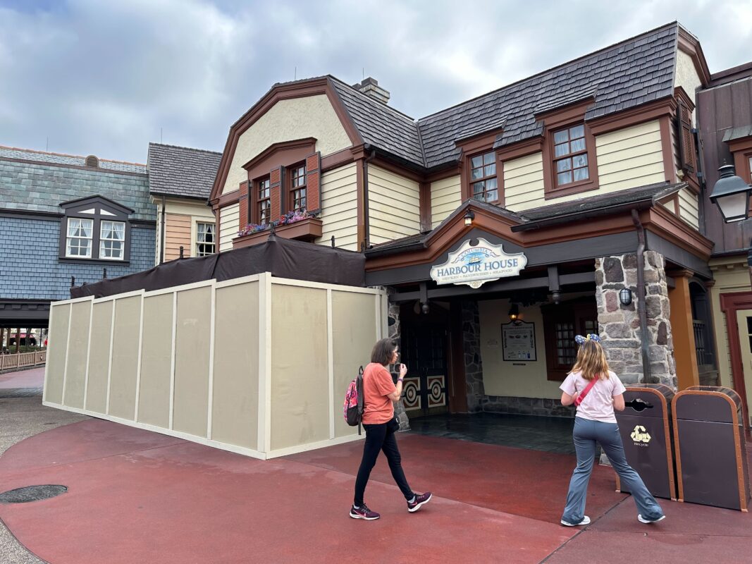 Columbia Harbour House entrance with construction walls
