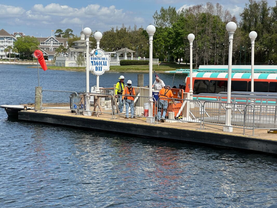 Crew members on BoardWalk dock