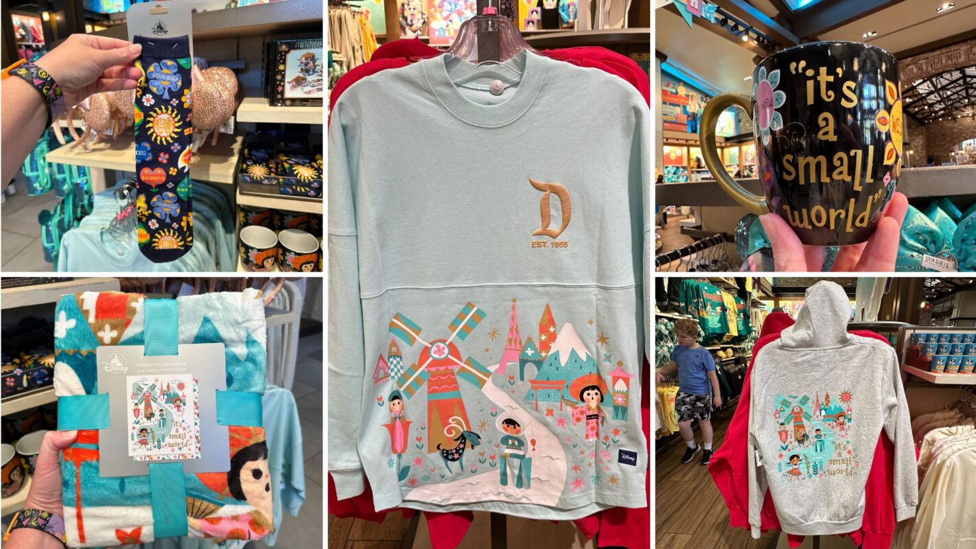 "it's a small world" merchandise collage