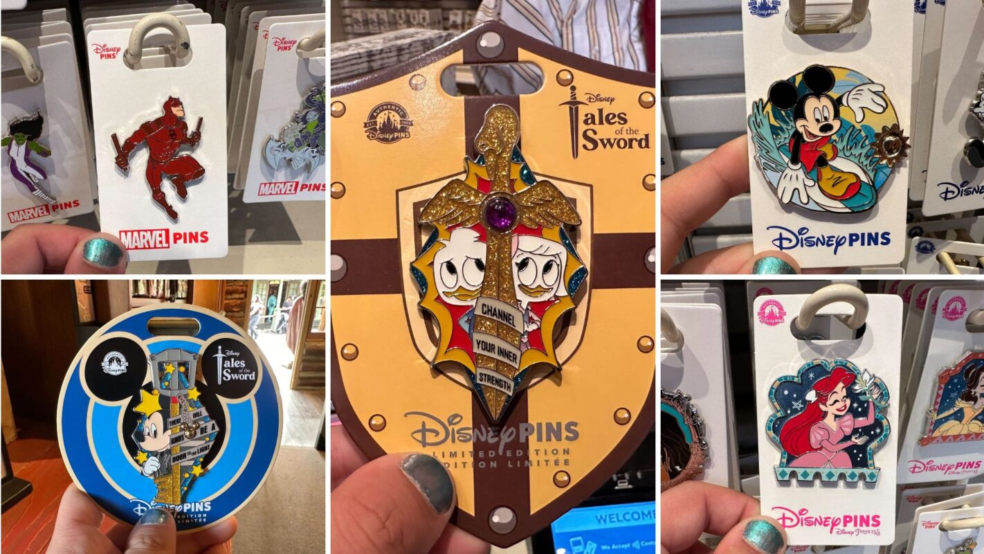 Collage of Disney pins released in March 2024