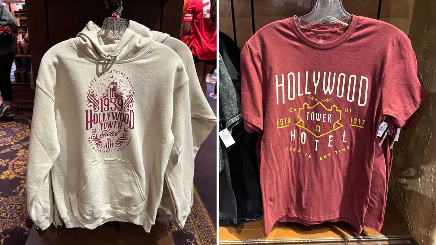 The Twilight Zone Tower of Terror "Hollywood Tower Hotel" hoodie and t-shirt