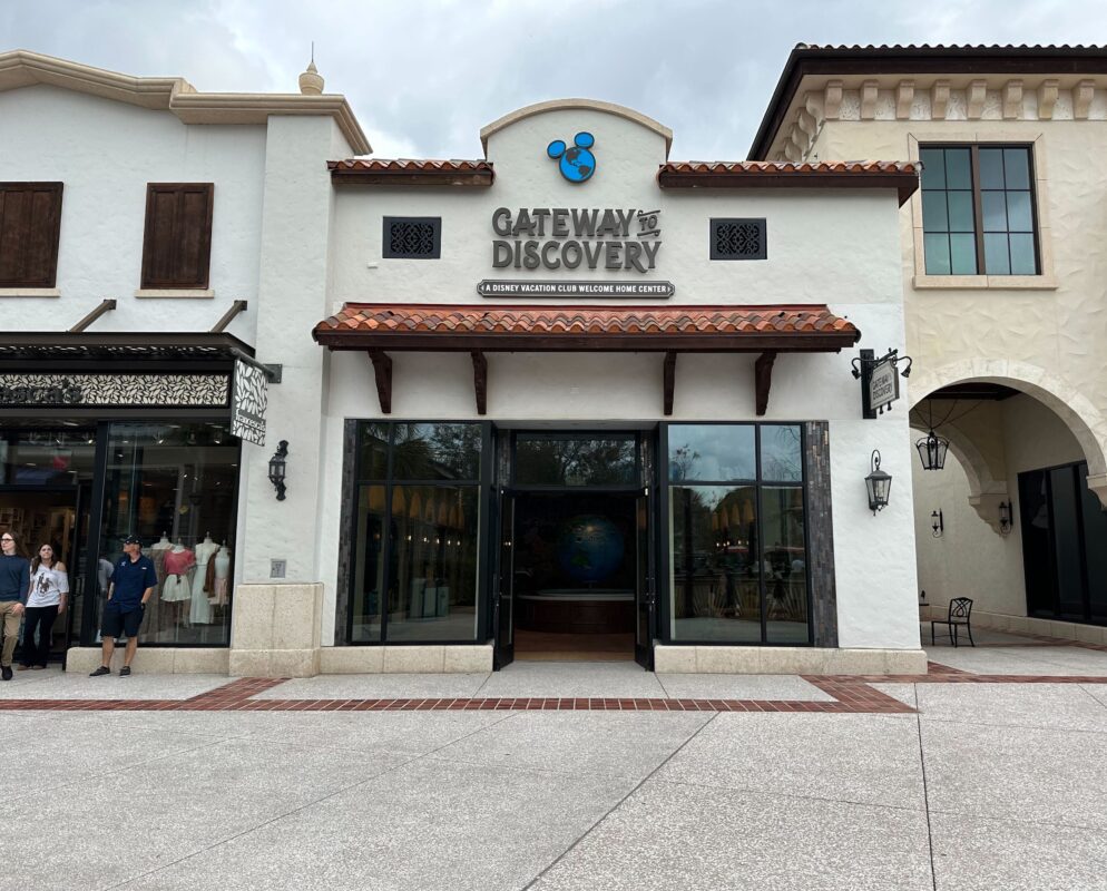Front of DVC Welcome Center, Gateway to Discovery, at Disney Springs