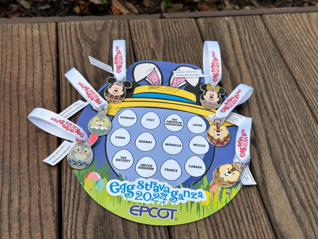 All of the Eggstravaganza 2024 prize charms resting on the map.