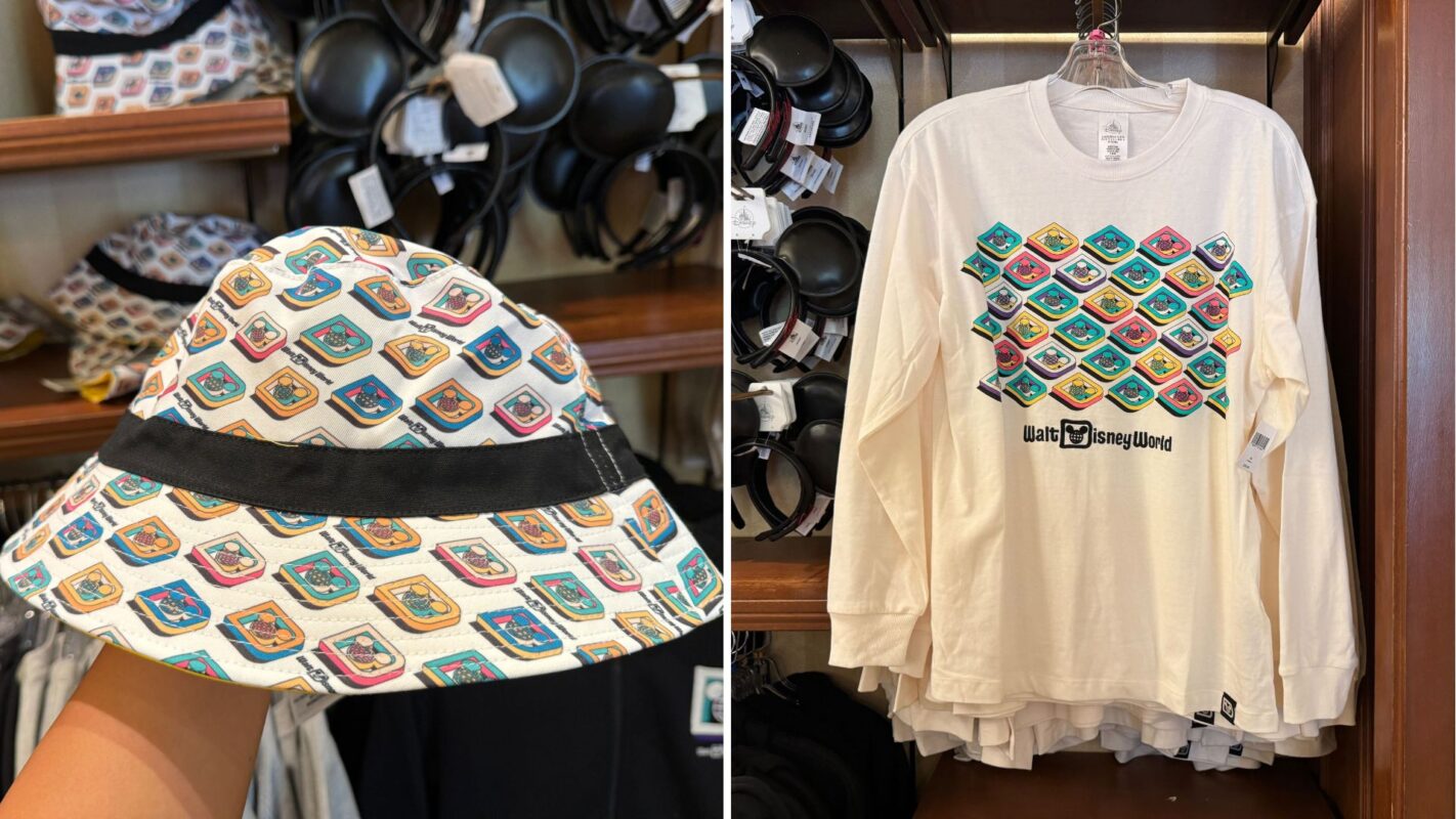 Retro Walt Disney World bucket hat and long-sleeve shirt