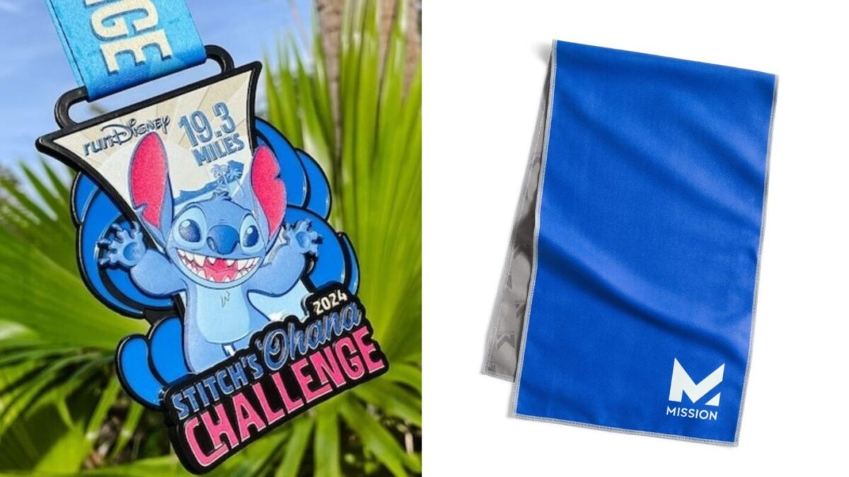 Stitch medal and MISSION cooling towel
